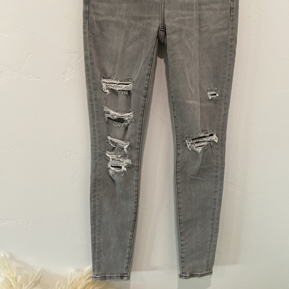 American Eagle Hi Rise Gray Jeans - Picture 3 of 7